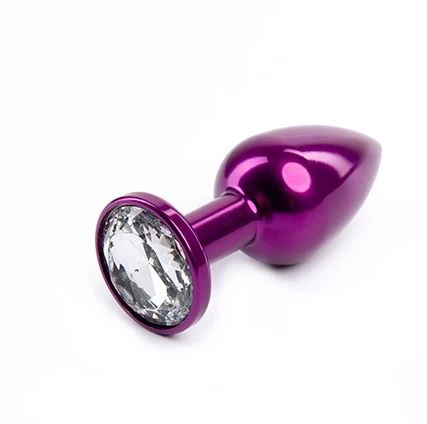 Fantasy Toys - Plug in Metallo Viola con Gioiello Argento - S