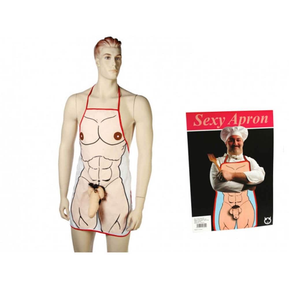 Grembiule da cucina con pene di peluche